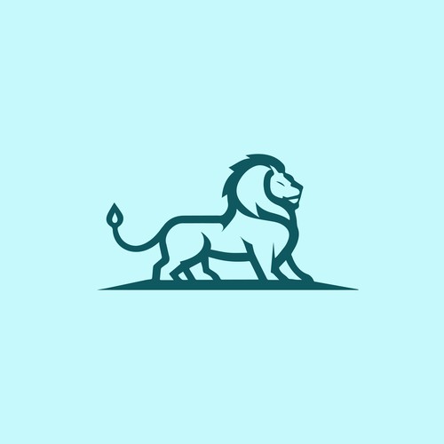 minimalist lion logo design