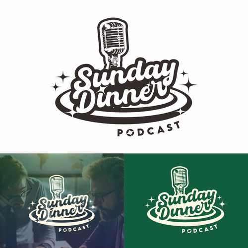 Podcast logo vintage groovy