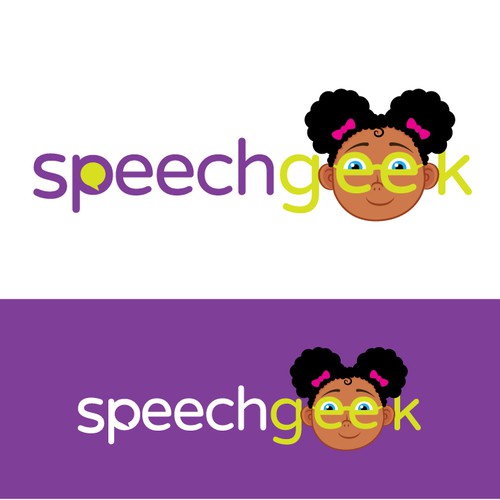 A fun logo for a speech therapy group for kids.