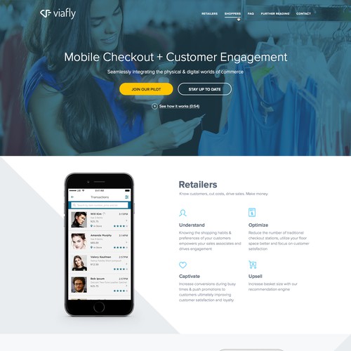 Landing Page for Viafly
