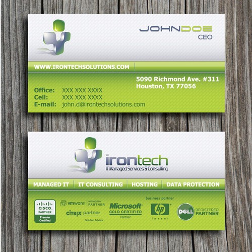 Business card design for IT Consulting company >> IronTech