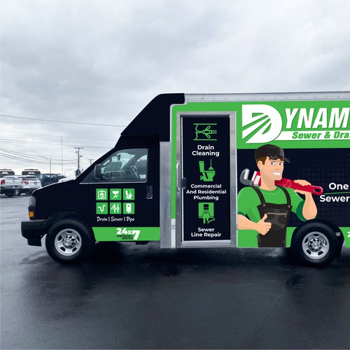 Sewer and Drain Company Car Wrap