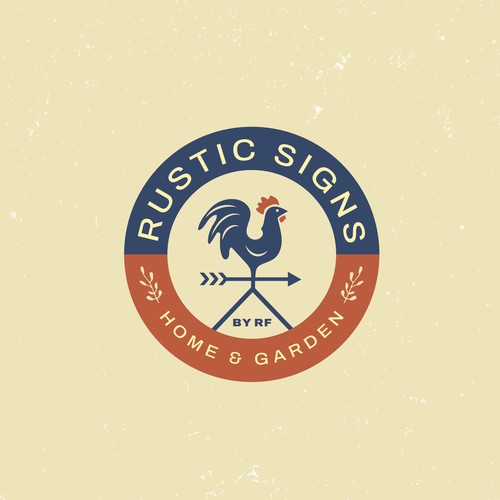 Stamp logo style for handmade metal signs brand