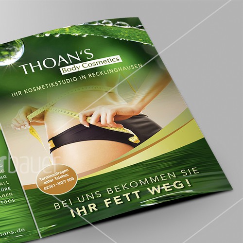 Hier kriegen Sie Ihr Fett weg ! Brochure for "Thoans" Body Cosmetics