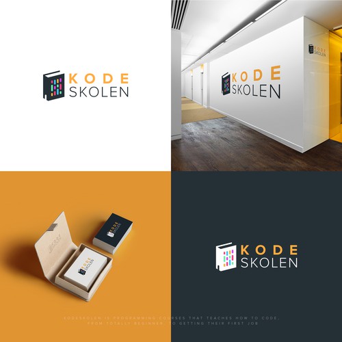 Design an enthusiastic logo and brand pack for a coding school