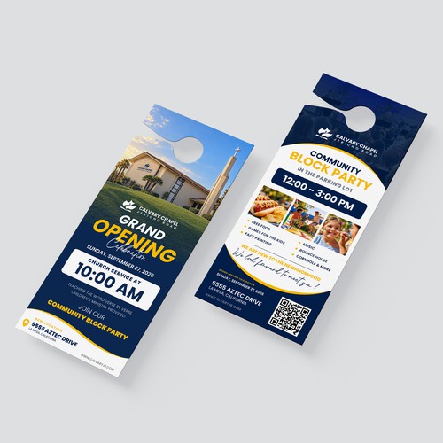 Welcoming Church Grand Opening & Block Party Door Hanger
