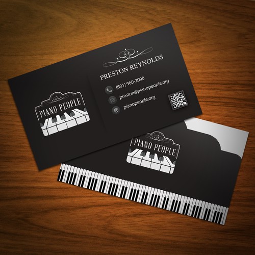 New stationery (business cards, letterhead, envelopes, "thank you" cards) for PianoPeople.org - Open to Genius :)