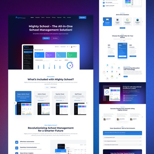 Mighty School – EdTech SaaS Landing Page