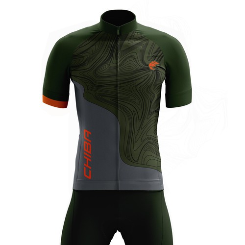 cycling jersey from waztmann mountain art inspiration in topography style