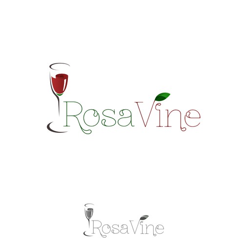 Rose wine glass logo