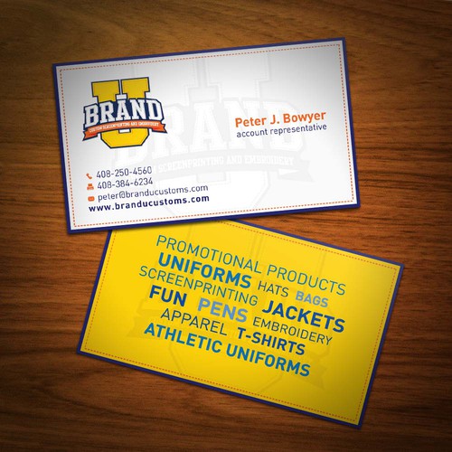 BrandU needs a new business card design.