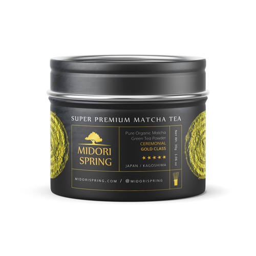 Packaging for macha tea midori spring