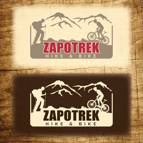 Create a fun logo for ZAPOTREK Hike and Bike, an adventure travel company in Oaxaca, Mexico