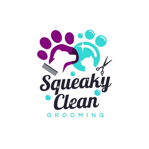 Logo design for a High-end mobile pet grooming for dogs and cats.