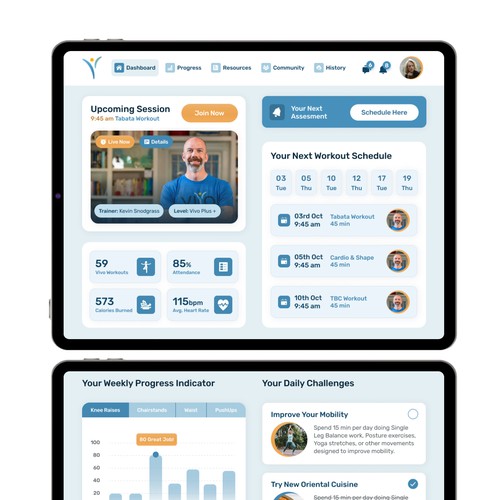 Design a Fitness iPad App Dashboard
