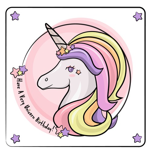 Unicorn Illustration Party Box Design