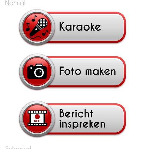 Graphic web design and touchscreen buttons for our video booth rental company - FeestBericht.nl