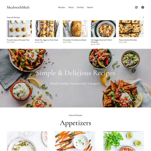 Custom Website for Blogger & Chef