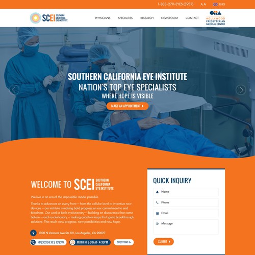 Bold and Modern Medical Clinic website