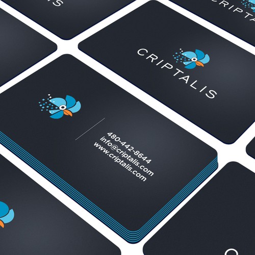 Flat, modern logo and business card for Criptalis