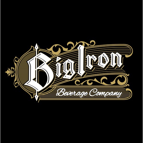 Luxury Vintage Victorian Logo Concept for Big Iron Truck Food Company