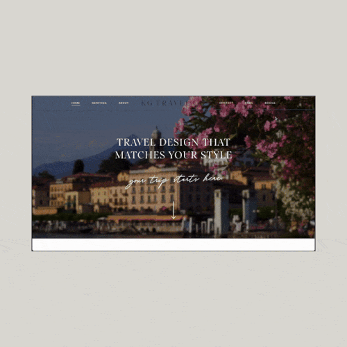 Luxury travel-brand website design for KG Travel Co.