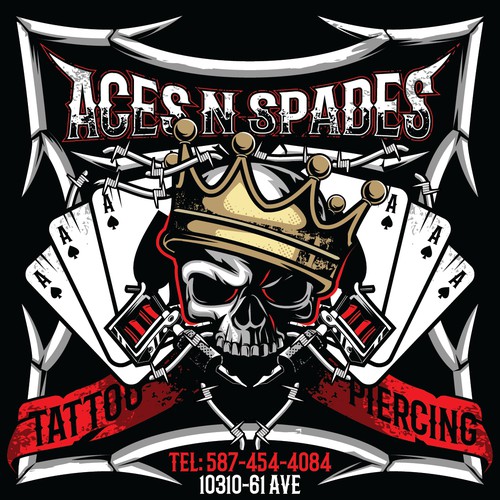 POSTCARD ACES N SPADES TATTOO
