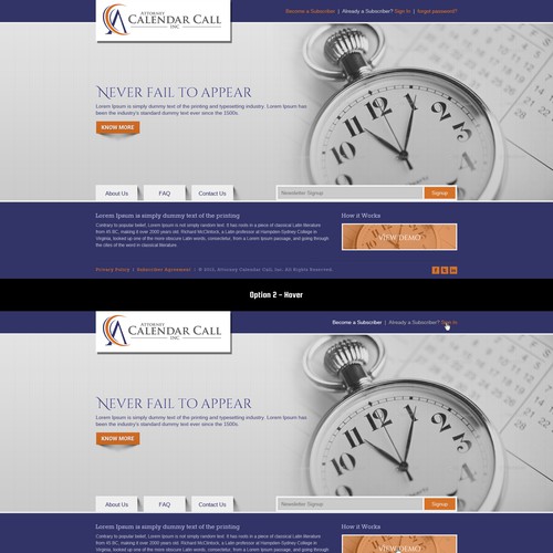 Help Attorney Calendar Call, Inc. with a new website design