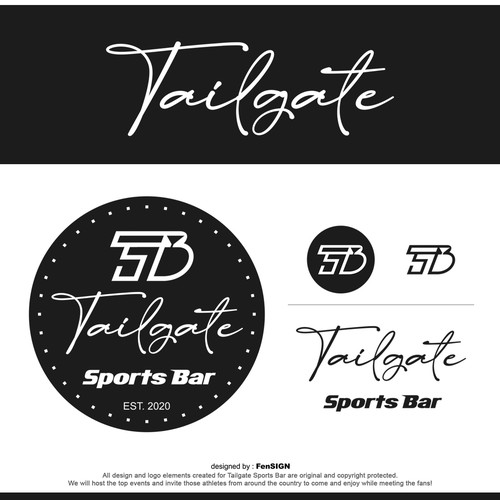 Modern logo for Tailgate Sports Bar