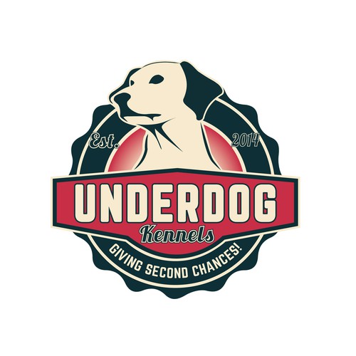 Vintage, Badge Style Logo Design for Charity Dog Kennels