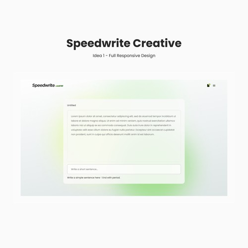 Speedwrite Creative Product - Idea 1