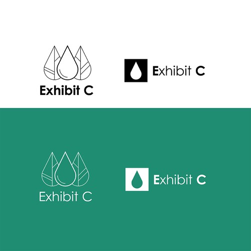 Logo for modern, clean, sophisticated but fun CBD brand called Exhibit C
