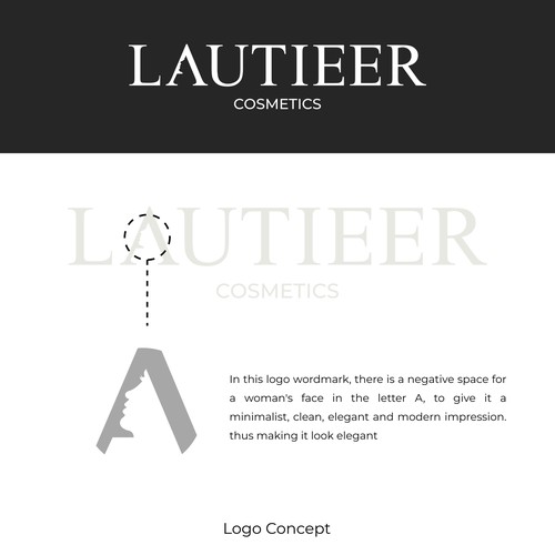Lautieer Wordmark Logo With Negative Space
