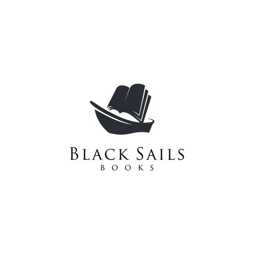 simple logo for blacksails books