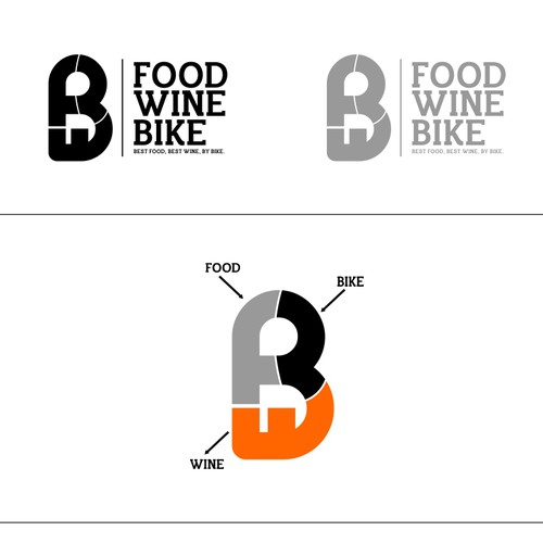 Logo design for " FOOD WINE BIKE ".
