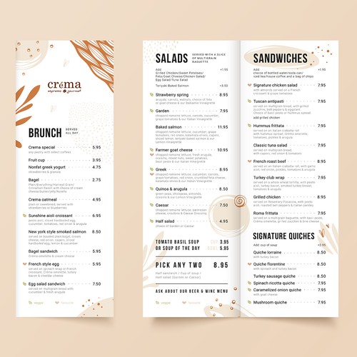 A4 Bifold menu