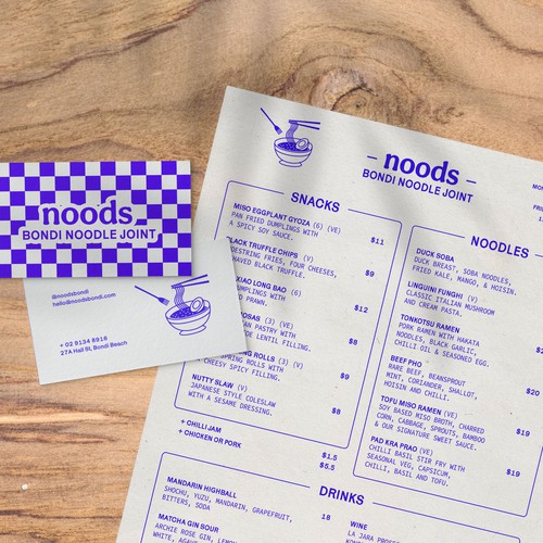 Noods Branding, Logo and Menu Design