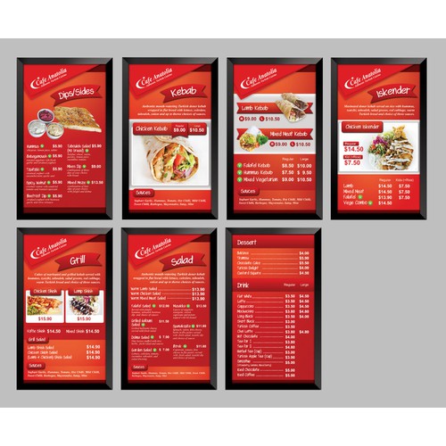 Redesign Cafe Anatolia Restaurant Menu Board & Promotional Sign 