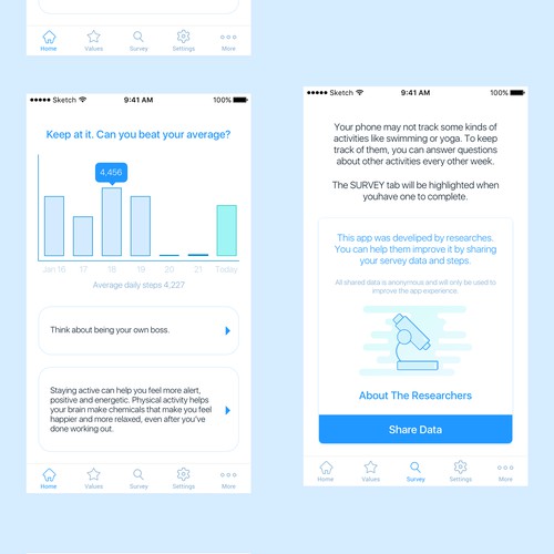 App that promotes physical activity concept