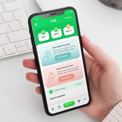 Zap Surveys Mobile App Design