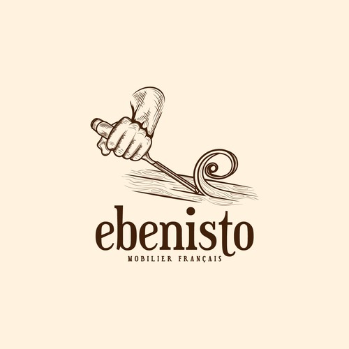 Elegant logo for a french cabinetmaker based in Bordeaux