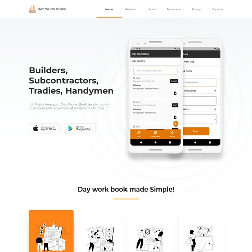 App promotion landing page design