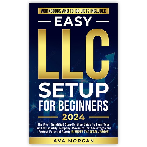 Design an ebook cover on LLC for beginners for new entrepreneurs and small business owners