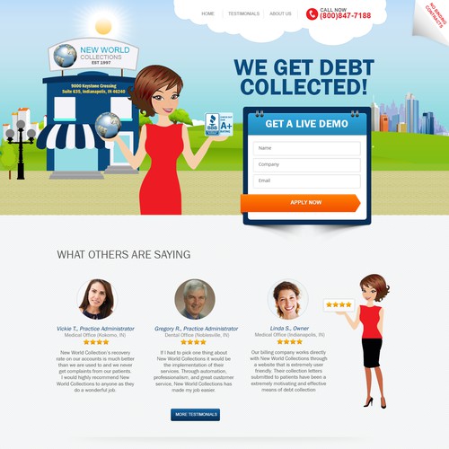 Create a Landing page for Leading US financial firm