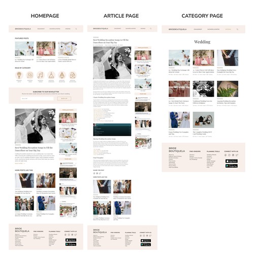 Website design for a Bridal Blog 