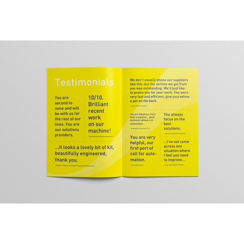 Company brochure design for a company doing automation projects