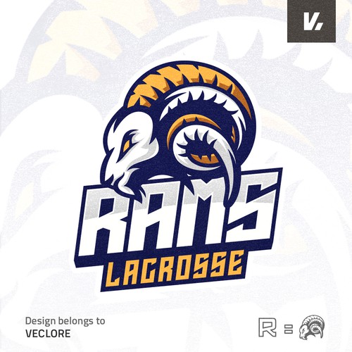 A Ram mascot logo design for a sports brand