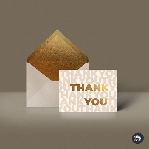 Golden Thank You Card