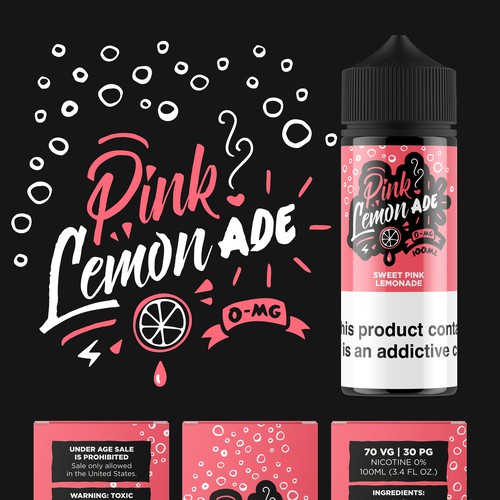 Eye catching E-liquid label design for a Vape shop