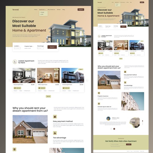 Real estate website ui ux design